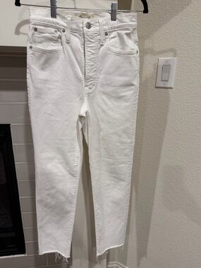 Madewell White High-Rise Cropped Slim Jeans